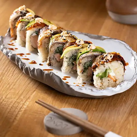 SAKE UNAGI DRAGON ROLL